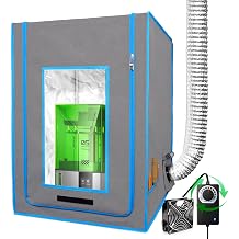 3D Printer Enclosure with Ventilation Kit, 12V Fan Adjustable Airflow, Resin 3D Printer Vent Enclosure, Fireproof, Compatible with Bambu Lab Creality Anycubic Elegoo Series LCD Resin 3D Printer