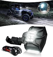 Vista 1 de Espejo Lateral UTV con Luces LED de Charco Espejos Retrovisores de Aluminio de Servicio Pesado se Ajustan a Barras de Jaula Antivuelco de 1.65"-2