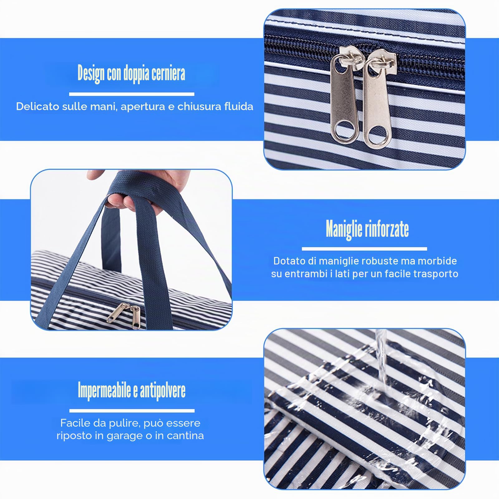 90L Borsa di Stoccaggio Grande, 60 x 50 x 30cm Borsa di Stoccaggio con Maniglia e Cerniera, 600D Oxford Impermeabile Borse Trasloco per Traslochi, per Biancheria da Letto Materassi Coperte Trapunte | 60x50x30cm Borsa di Stoccaggio, Impermeabile, Borse Tra