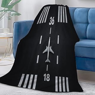 Fleece Twin Blanket Airplane Runway Markings 36 18 for Bed and Couch Decor Soft Cozy Warm Flannel Blanket for All Season Women Boys Girls Gift 50x80 Inches