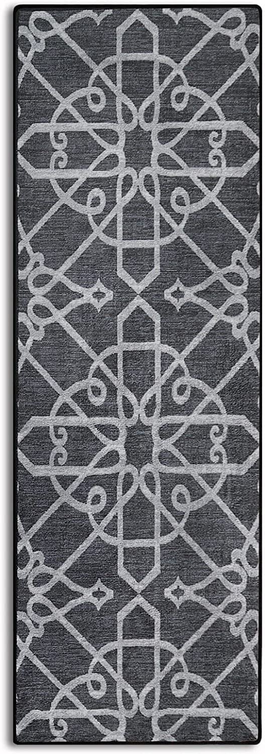 Floordirektdywan, bieżnik, towar sprzedawany na metry, chodnik do salonu, korytarza, kuchni itd. | płaskie runo pętelkowe (Navelli, czarny, 80 x 600 cm)