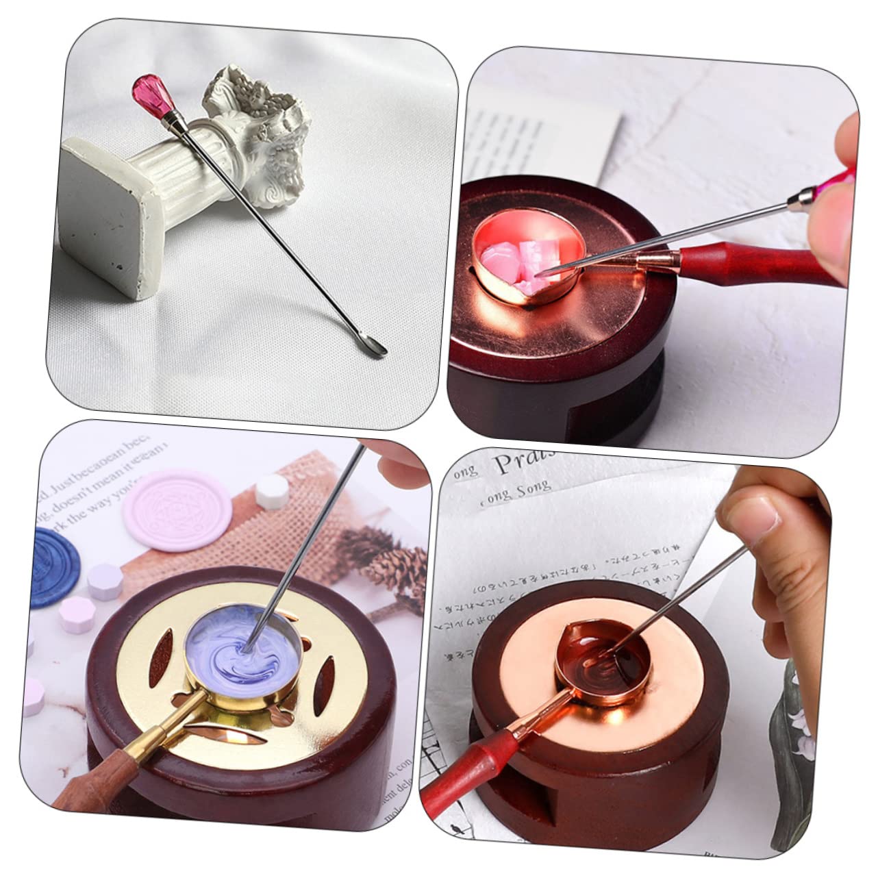 AUTSUPPL DIY Wax Seal Tool Kit 2pcs Sealing Wax Stirring Rods for Melting Seals