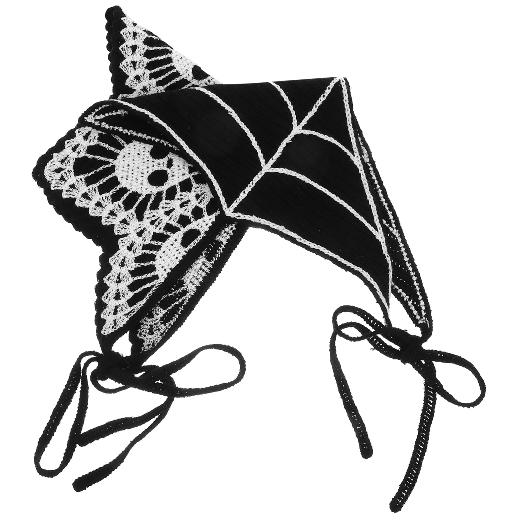 Healvian 4 Piezas Diademas Crochet Gótico Banda para Halloween Mujeres Fiesta