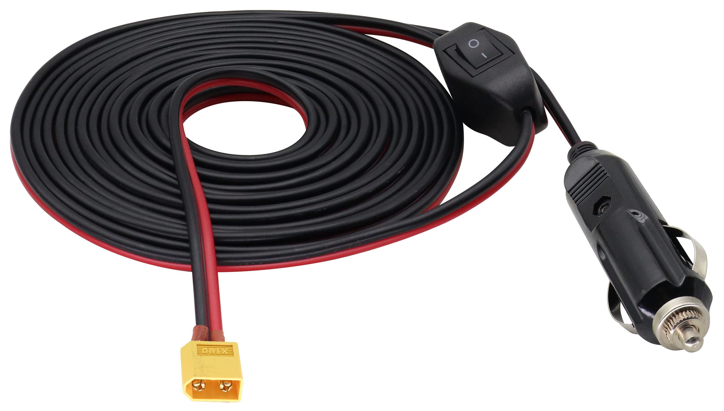 AAOTOKK XT60 Cigarette Lighter Cable,16AWG 12V Cigarette Lighter Male Plug to XT60 Male Adapter Charging Cable compatible for Freestyle Fpv Drones Battery Charging Cable (XT60 Mable, 5 Meters)