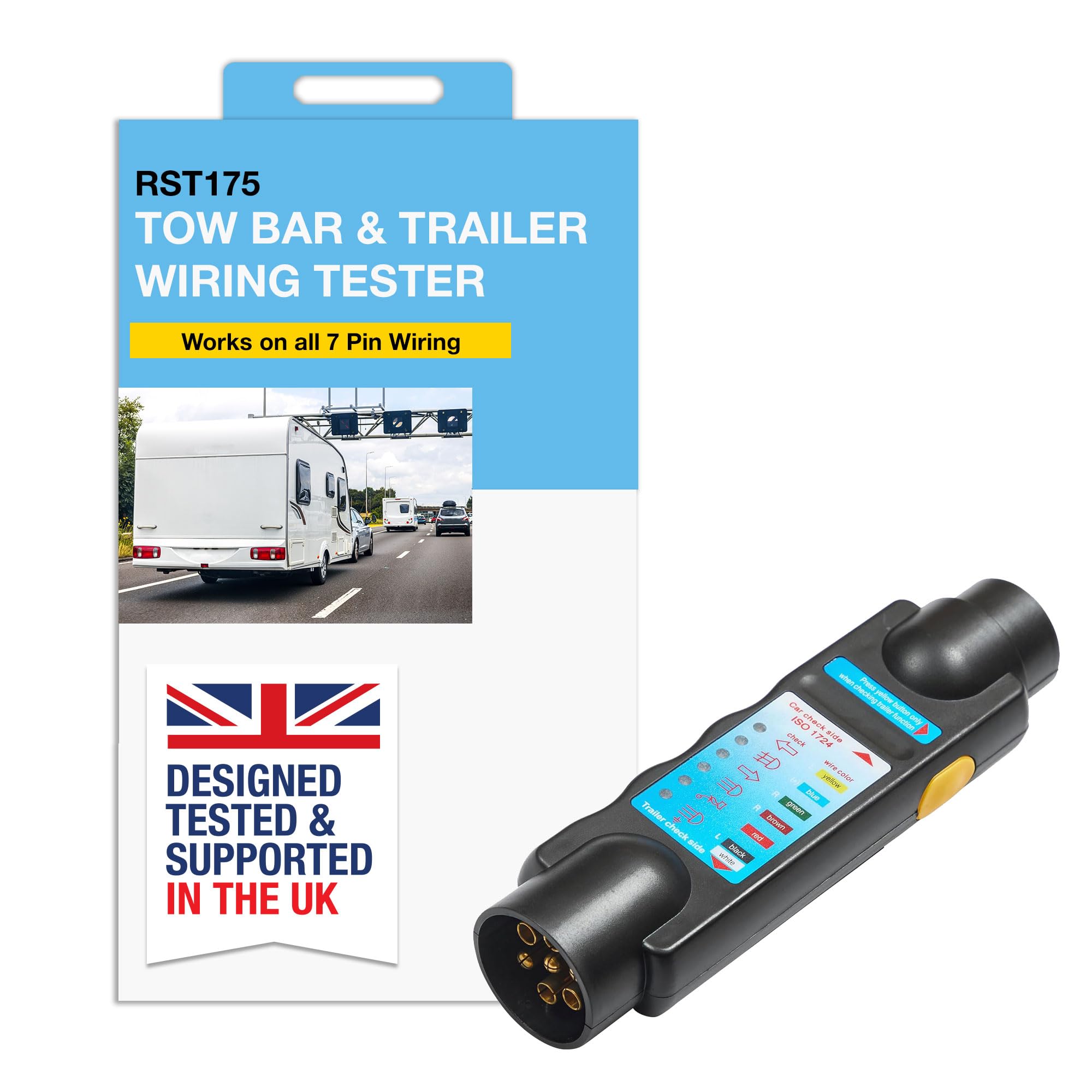 RING 12N 7 Pin Tow Bar & Trailer Wiring Tester - Suitable for Trailers, Horseboxes & Caravans