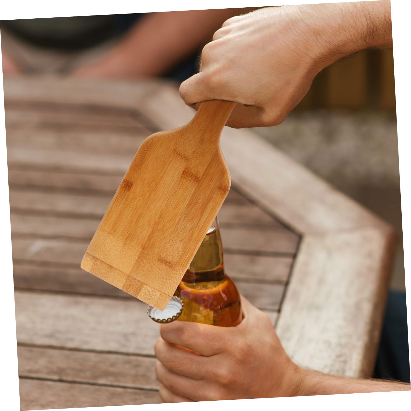 Pelle à Barbecue en Bois, Lot de 2, avec Ouvre-Bouteille