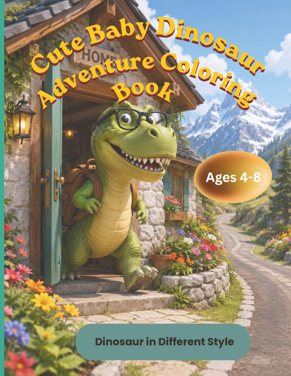 Cute Baby Dinosaur Adventures Coloring Book: Color Your Dinosaur Adventure