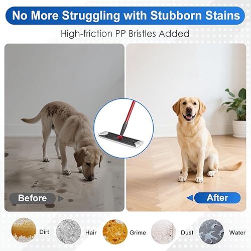 Miniatura 5 de Almohadillas planas para fregona plana H2prO Ocedar, fibras PP de alta fricción añadidas almohadillas de repuesto para eliminación de manchas