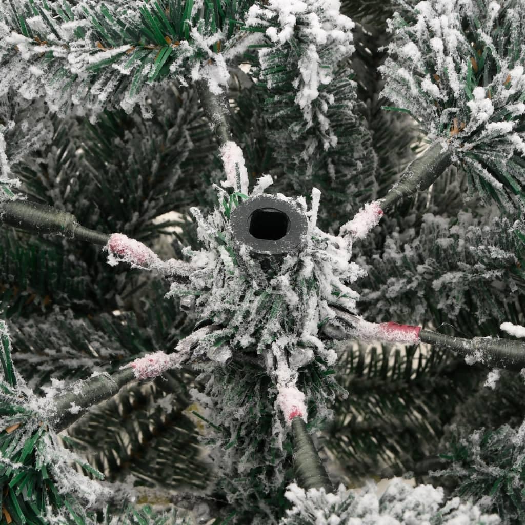 Árbol de Navidad artificial plegable de 150 cm con puntas de polietileno nevadas, soporte de hierro estable, ideal para salón, balcón, terraza y decoración festiva de Navidad