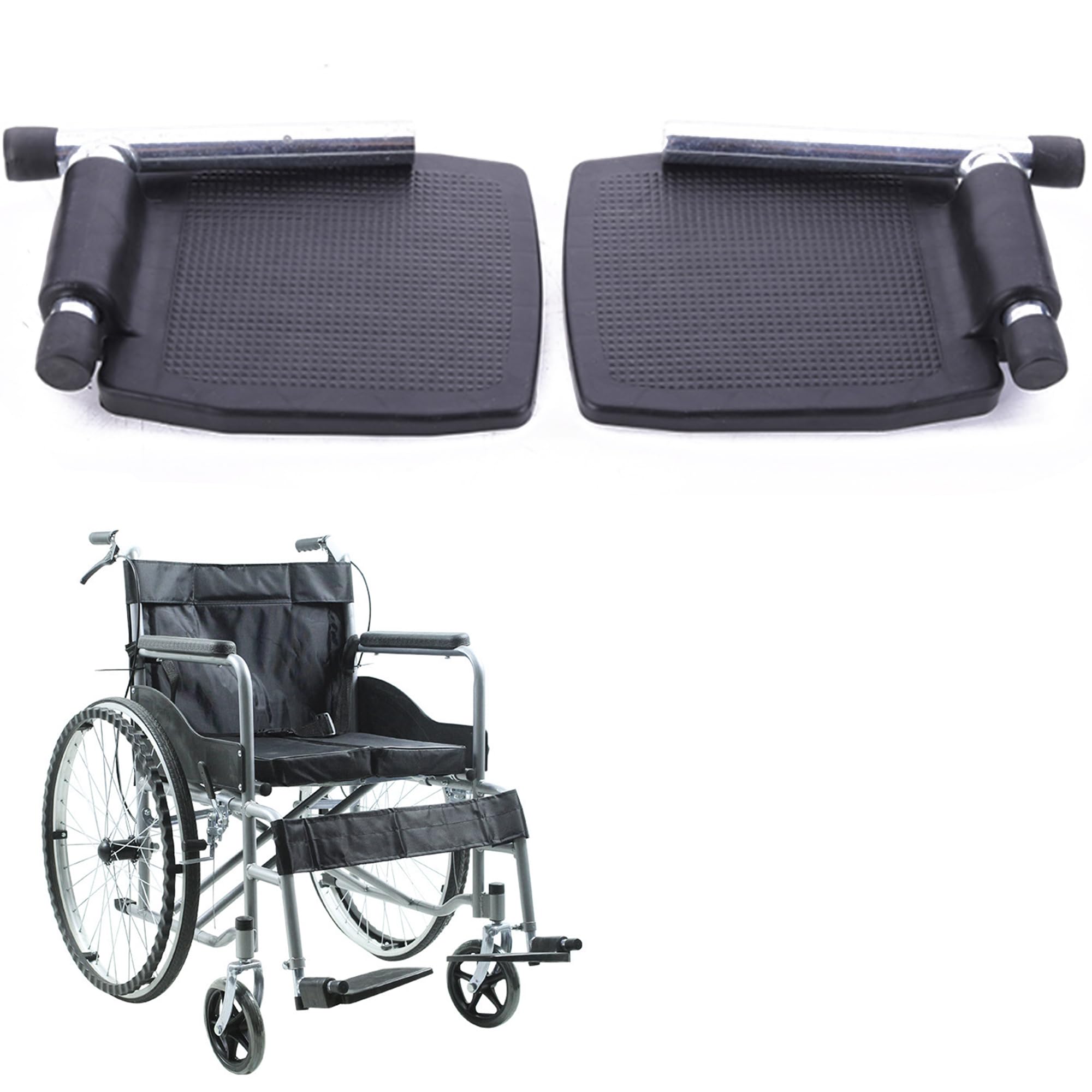 2 Pcs Reemplazo Reposapiés Silla Ruedas Con Varilla Pedal Apoyo Piernas Silla Ruedas Reposapiés Plástico Duradero Extraíble Piezas Robustas Sillas Ruedas Accesorios Universales (A)