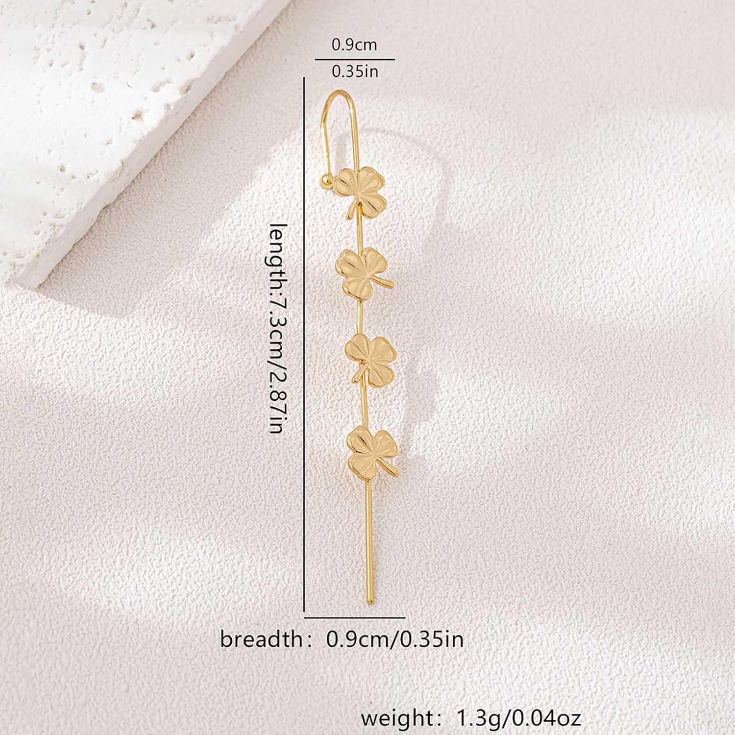 Leaf Ear Wrap Hook Earrings Gold Leaf Ear Crawler Earrings Vintage Ear Cuff Climber Hook Earring Leaves Stud Earring Jewelry for Women - Image 6