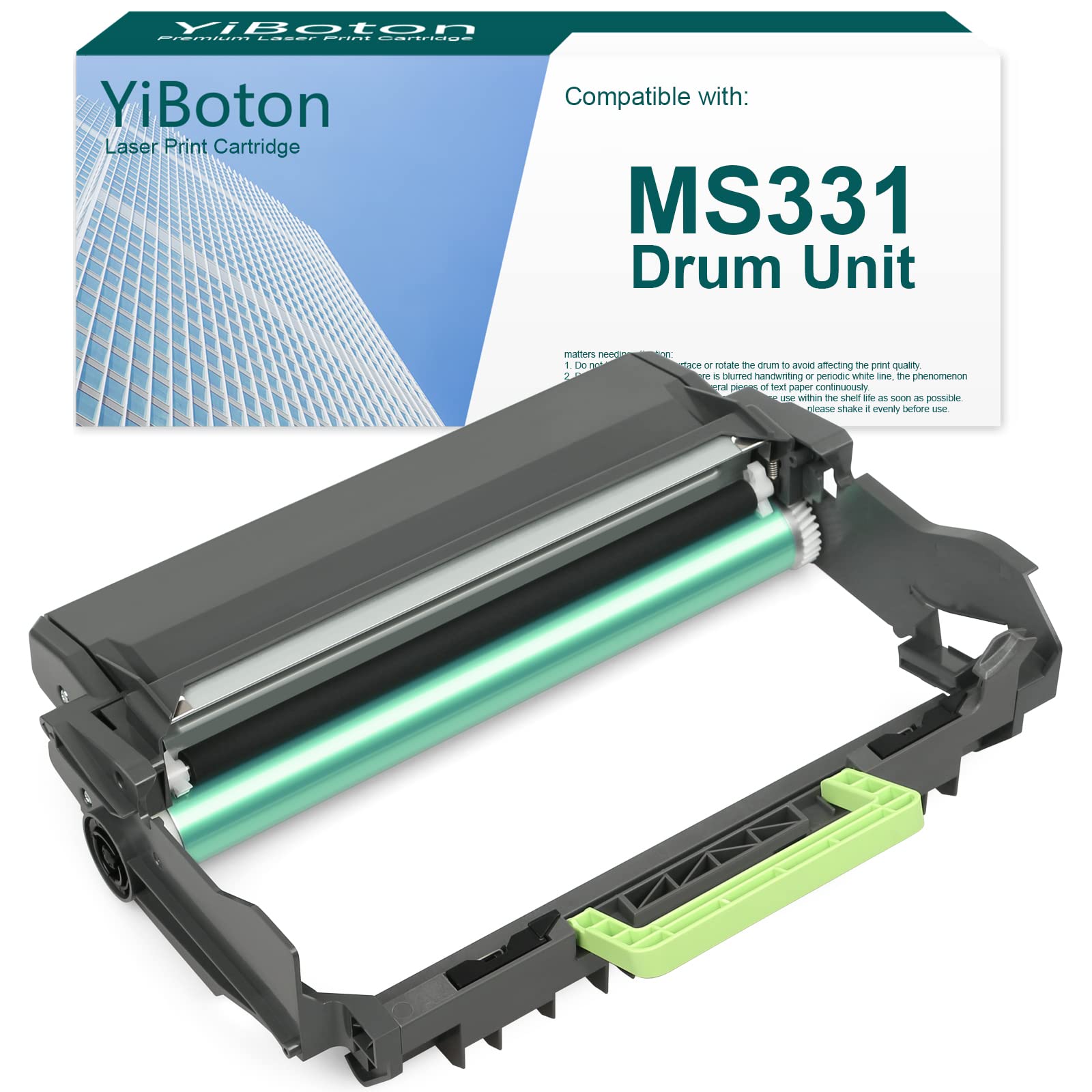 YiBoton Remanufactured MS331 Drum Unit Imaging Drum (55B0ZA0) Compatible for Lexmark MS331 MX331 MS431 MX431 Printer.r.1 Pack,Black (NO Toner)