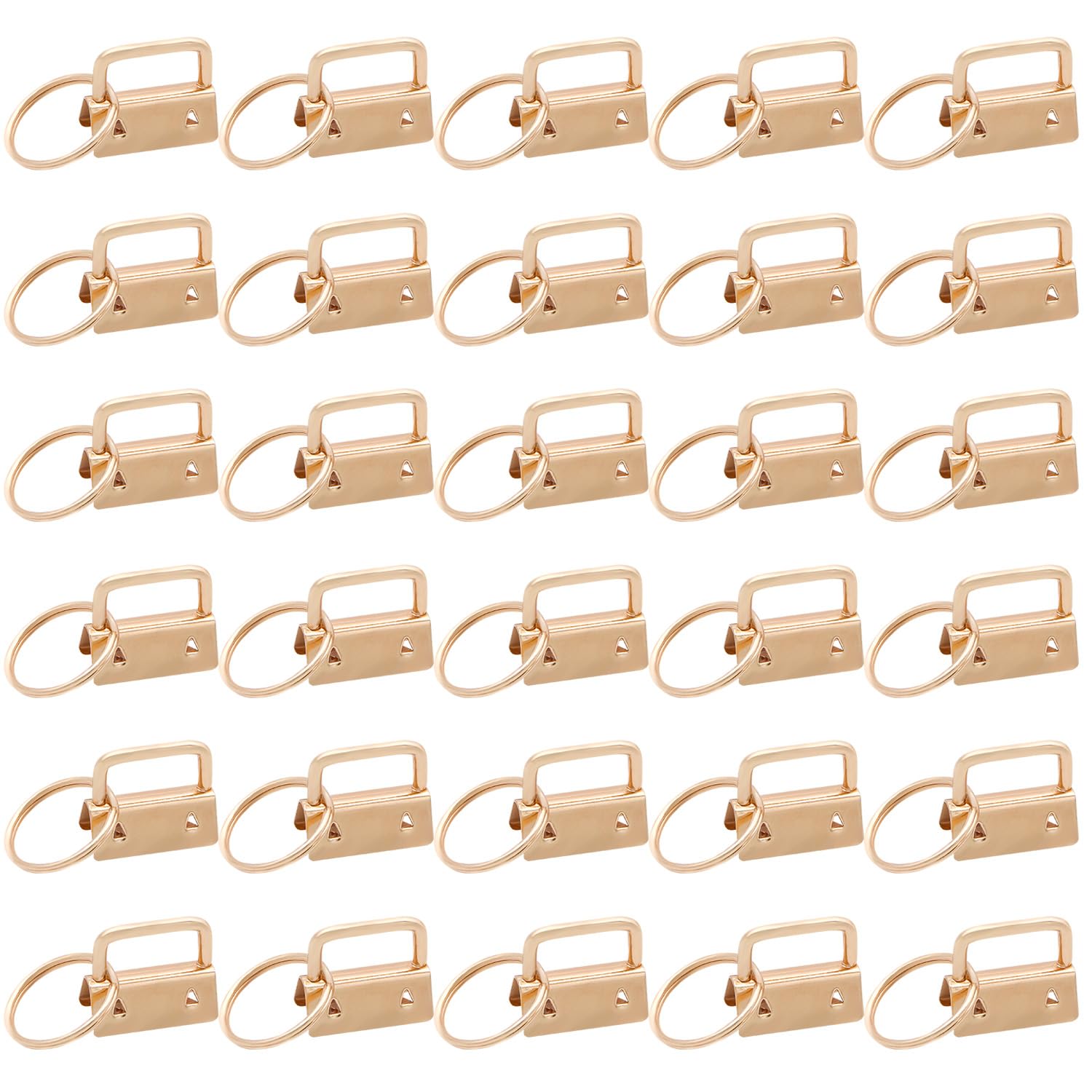 Porte-clés de 2.5 cm or clair en lot de 30 pièces pour lanières et sacs