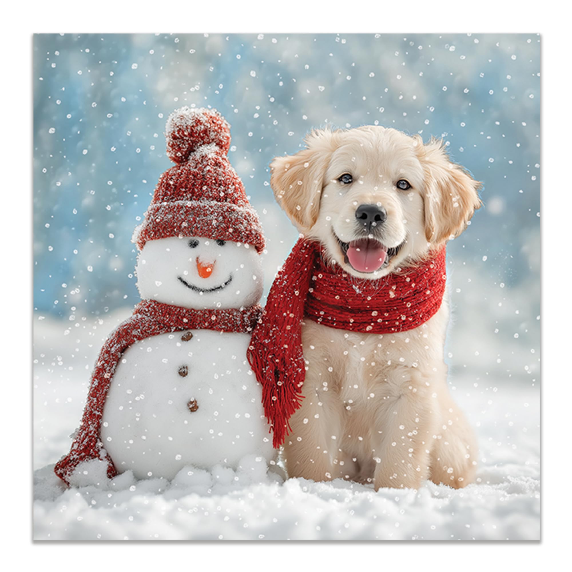 Noel Tatt Charity Christmas Cards Pack of 10 Dog & Snowman Design