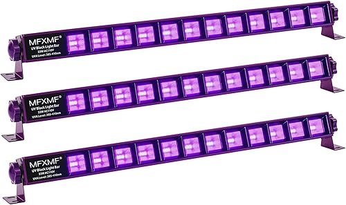 mfxmf Barra de luz LED negra de 33 W, luz negra LED con enchufe e interruptor y cable de alimentación de 5 pies, nivel UVA de 385-400 nm, luces