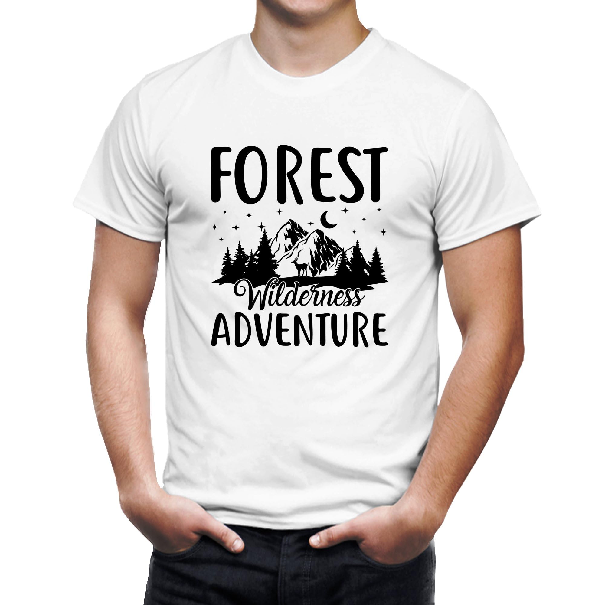 Seek Buy LoveForest Wilderness Adventure T-Shirt, Mountain Graphic Tee, Nature Lover Outdoor Shirt, Unisex Camping Apparel, Starry Night Top