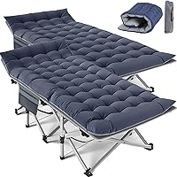 Vista 31 de Slsy Cuna de campamento con colchón de espuma viscoelástica de 2 pulgadas, cama plegable acolchada mejorada con bolsa de transporte, catre de dormir