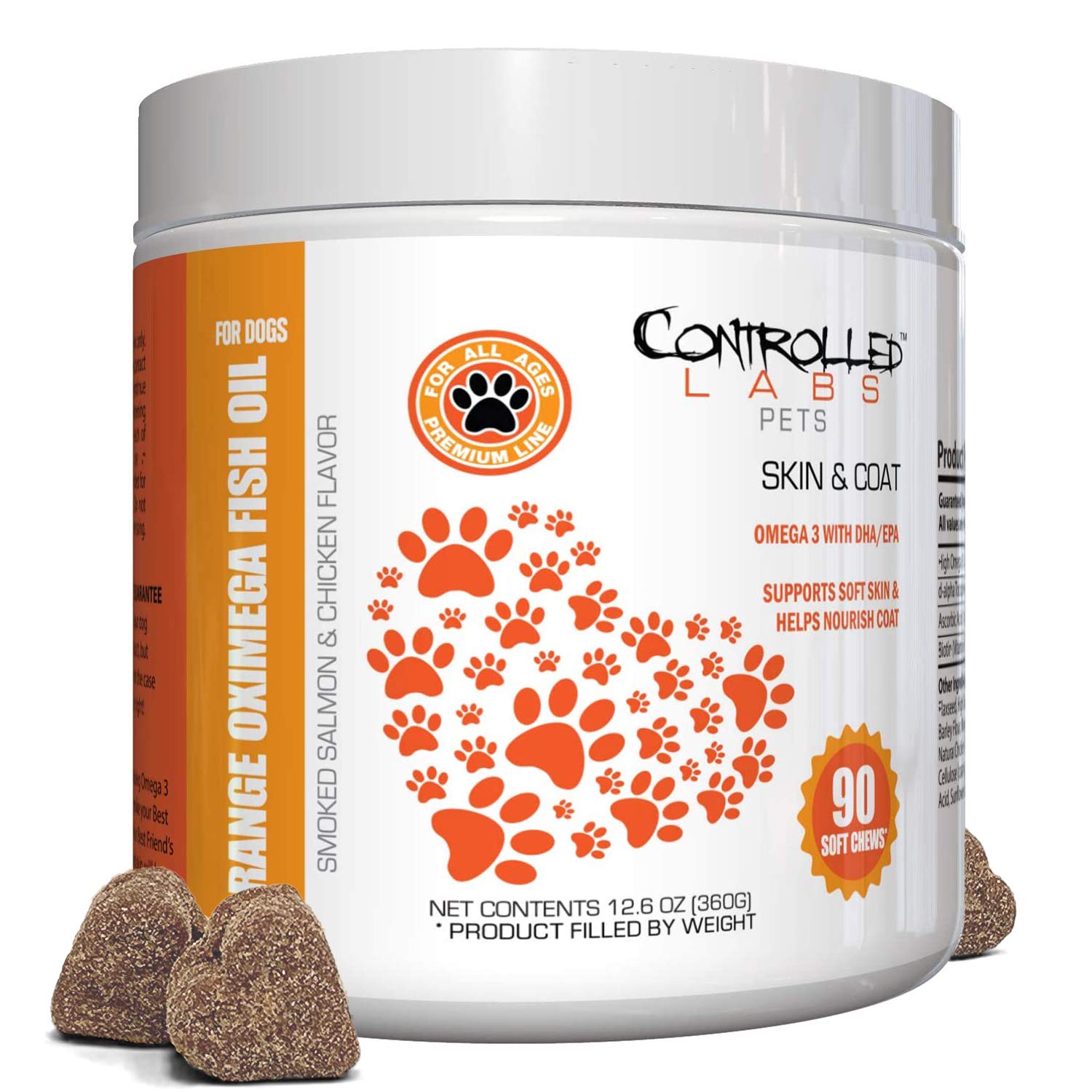 Controlled Labs Pets Orange Oximega Fish Oil for Dogs, Support Soft Skin and Helps Nourish Coat