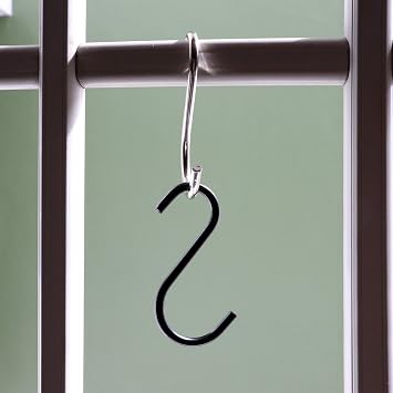 Millennial Essentials Heavy Duty S Hooks Metal S Shaped Hook Black Hanging Hooks 2.75 Hangers for Kitchenware Pots Pans Plants Bags Towels