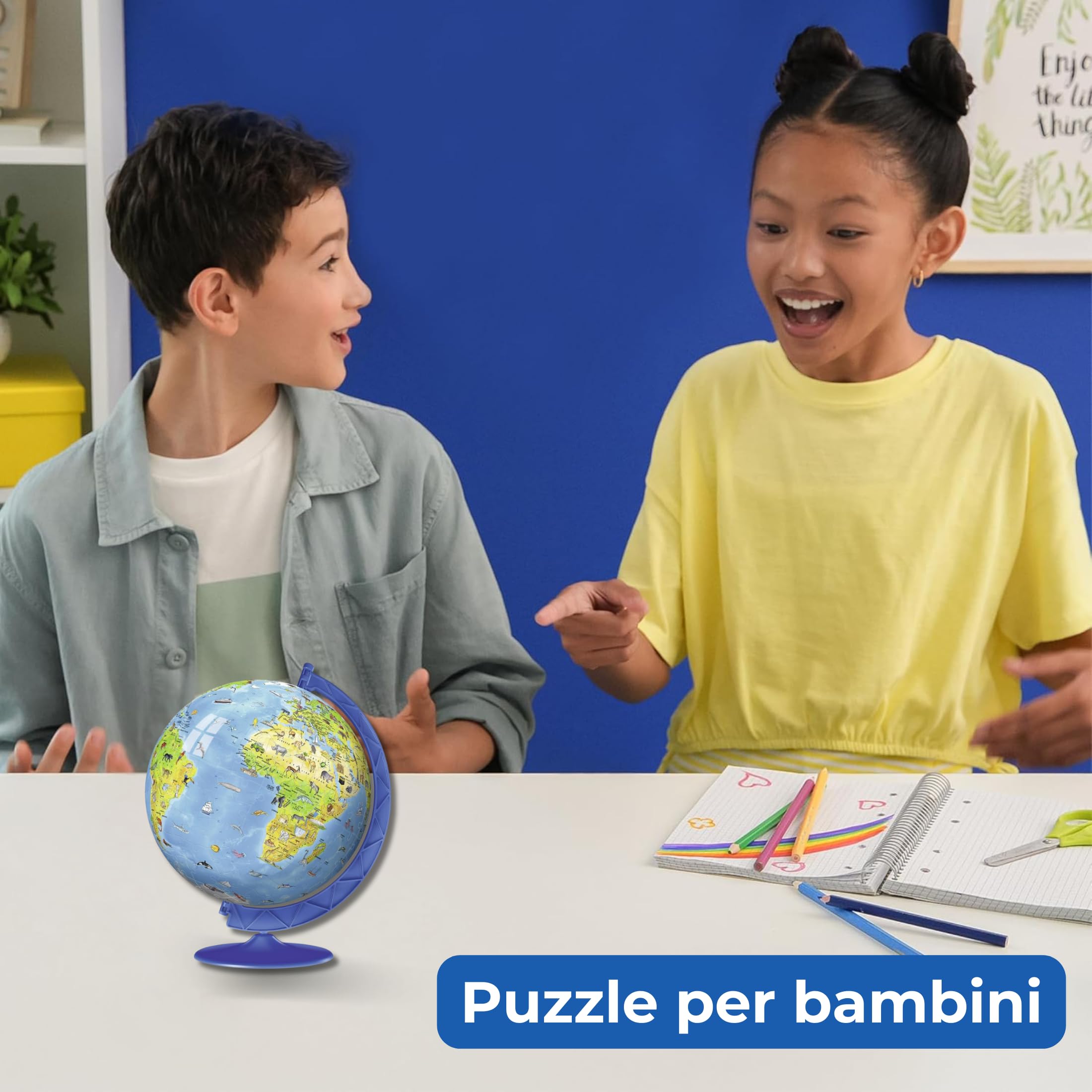 Ravensburger - Puzzle 3D Globo Terrestre Impara La Geografia Con Gli Animali | Puzzle 3d Bambini A Partire Dai 6 Anni | Modellismo Da Costruire Bambini Di 180 Pezzi | Regalo Bambino 6 Anni E Più