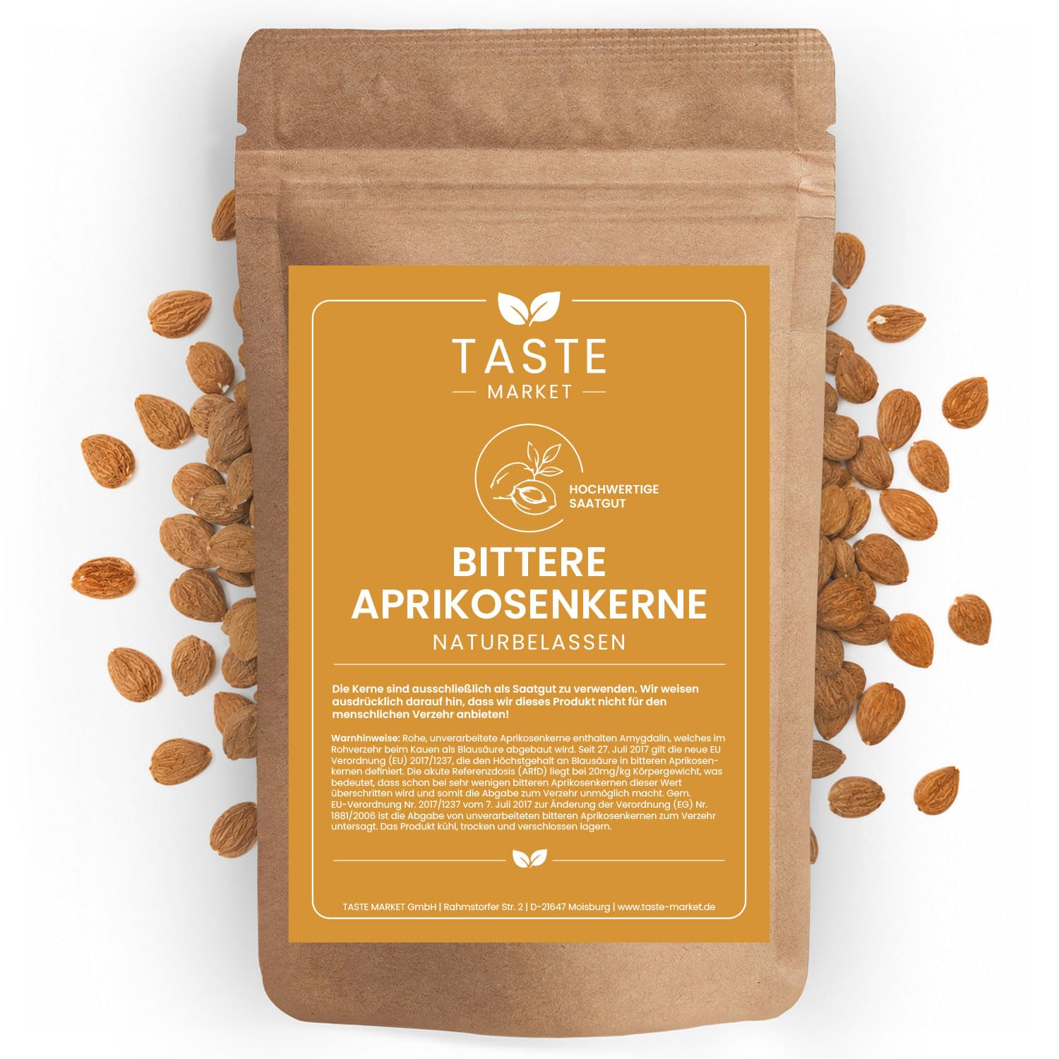 10 kg Bittere Aprikosenkerne | naturbelassen | Saatgut | bitter | Kerne Samen