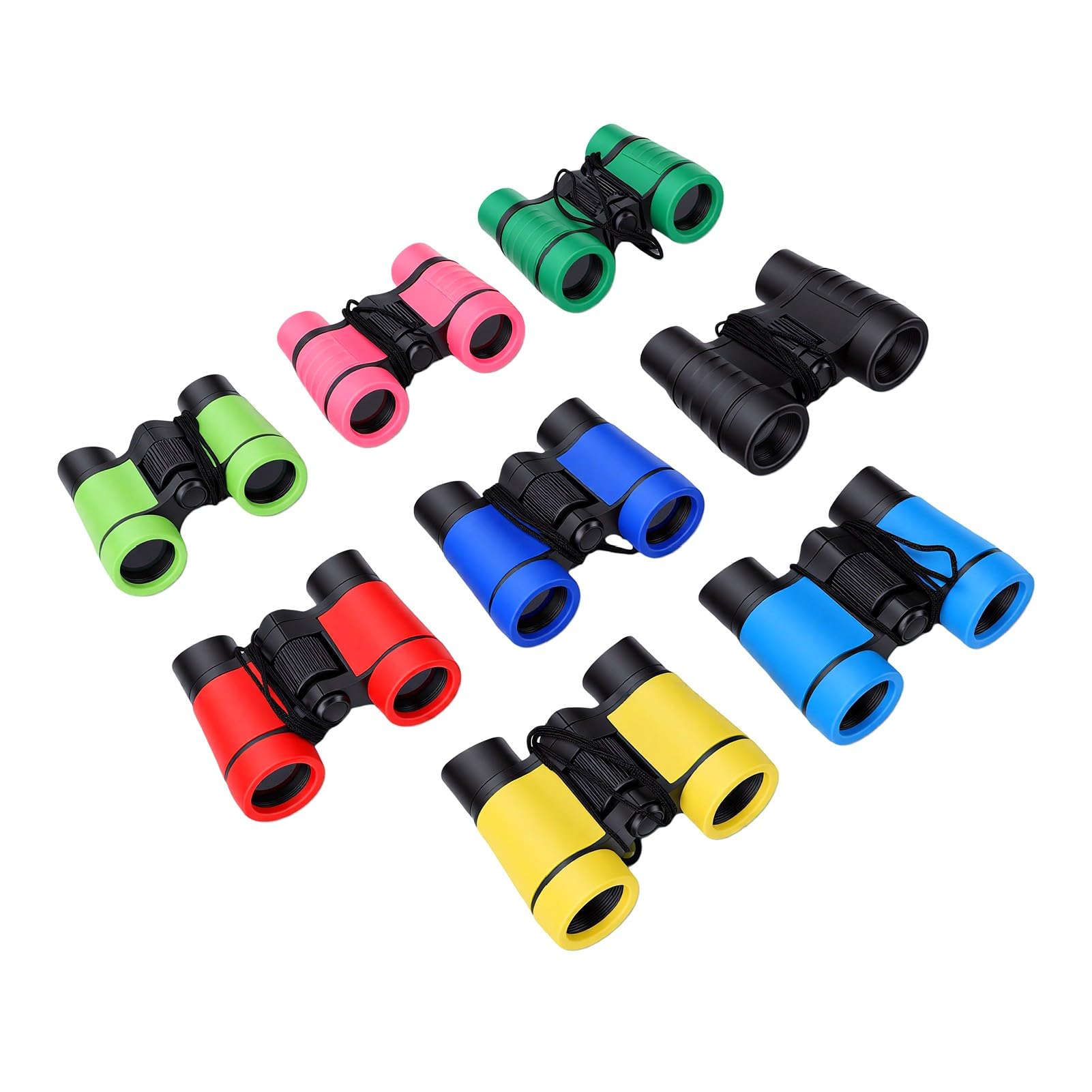 Generic Binocolo per Bambini 8 Pezzi Strumento di Osservazione Leggero e Colorato per attività di Birdwatching e Campeggio