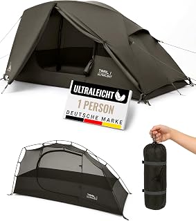 WANDERFALKE® Trail 1 & 2 Personen Zelt Ultraleicht, kleines Packmaß, wasserdicht 4.000mm, leichtes 1-2 Mann Trekkingzelt Ultralight, Outdoor Zelte für Trekking, Bikepacking, Camping, Reise