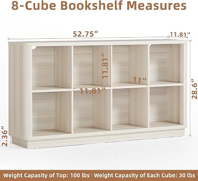 LELELINKY 8 Cube Storage Bookcase, 53