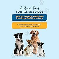 Vista 4 de 123 Treats Chips de cuero crudo, masticables prémium para perros de ganado alimentado con pasto natural sin hormonas, aditivos ni productos