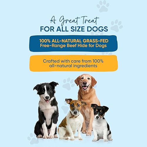 Miniatura 4 de 123 Treats Chips de cuero crudo, masticables prémium para perros de ganado alimentado con pasto natural sin hormonas, aditivos ni productos
