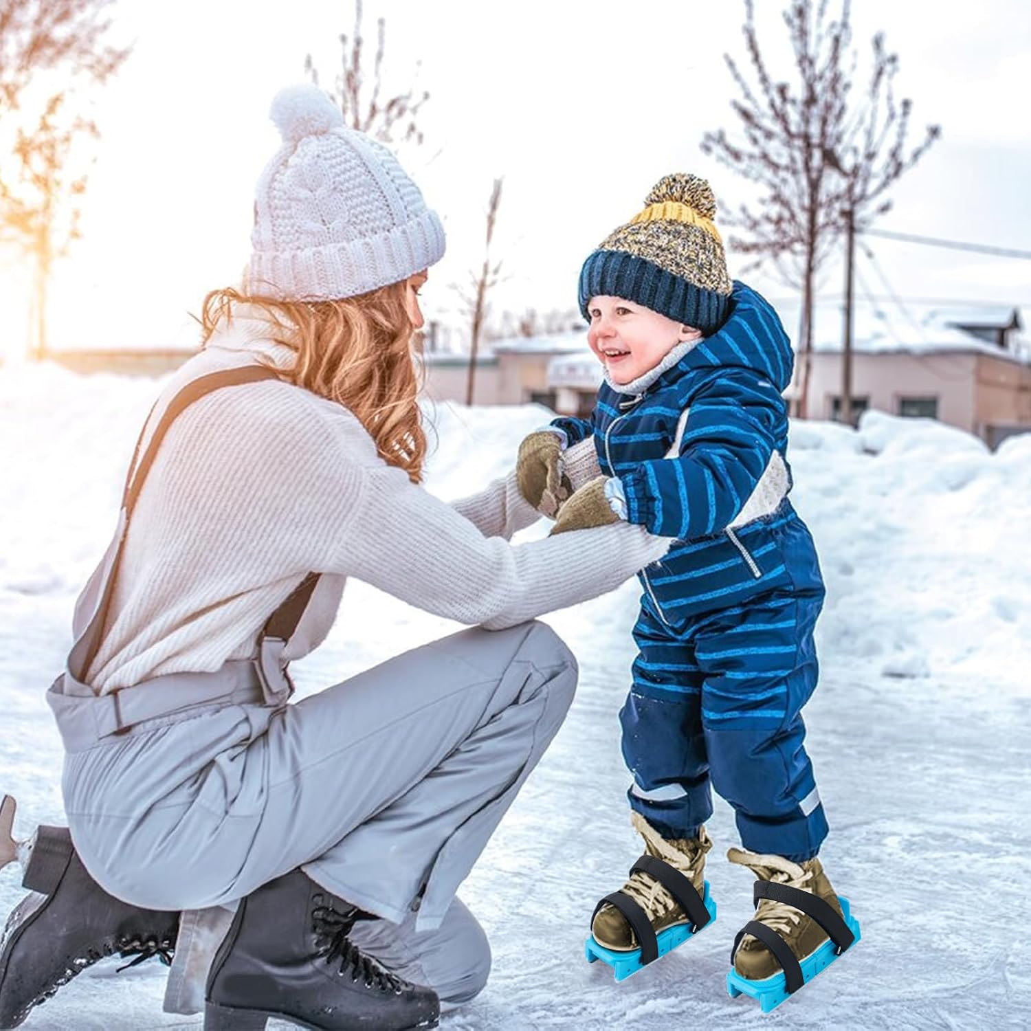 Toddler Ice Skates, Adjustable Double Runner Skates with Hook & Loop Straps | Stable Double Runner Blades • Adjustable Fit • Secure Hook & Loop Straps • Beginner-Friendly • Stable Training Support