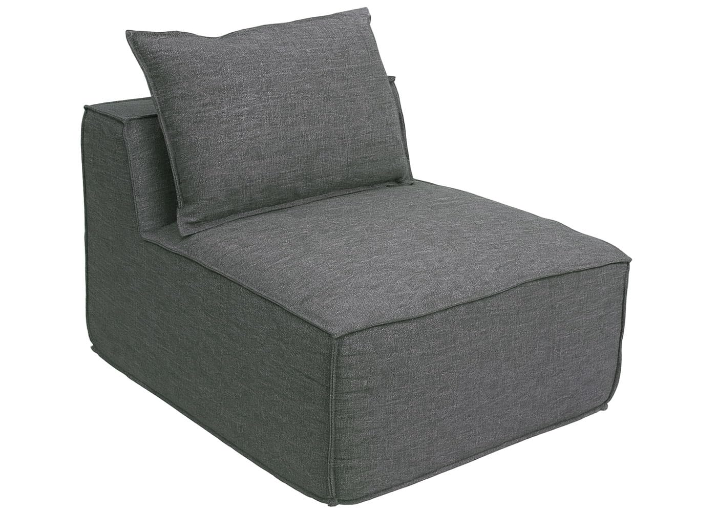 Mendler L-Sofa HWC-O54, Lounge-Couch mit Ottomane, erweiterbar modular rechts/Links, Stoff/Textil 63x270x190cm - dunkelgrau