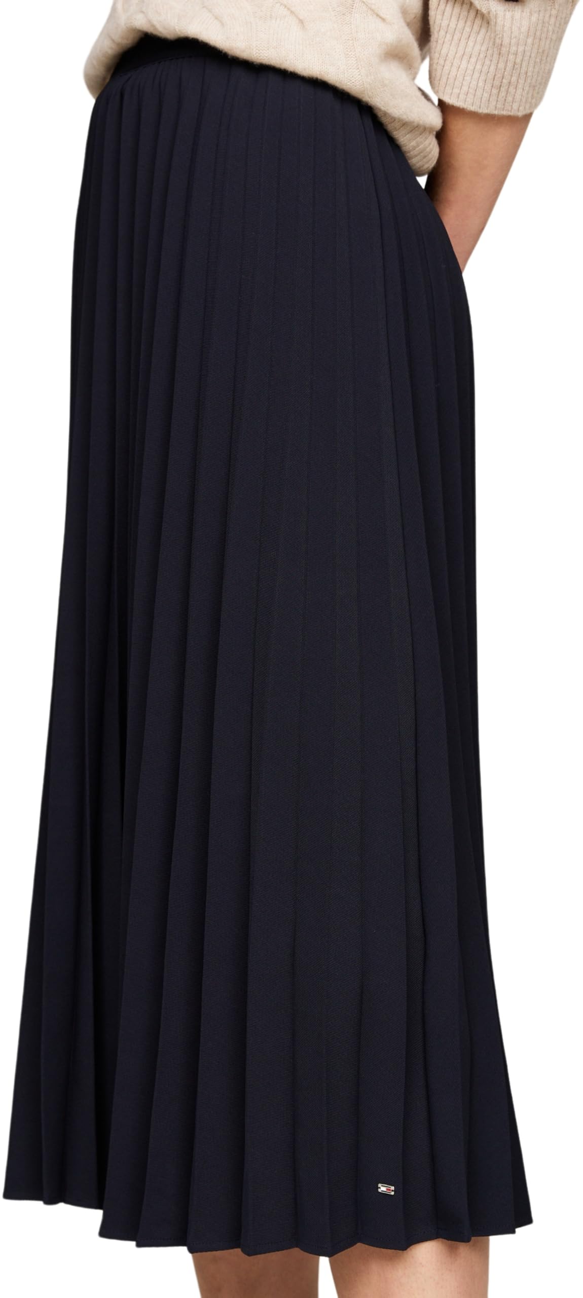 Tommy Hilfiger Women’s Twill Pleated Midi Skirt, Blue (Desert Sky), 6