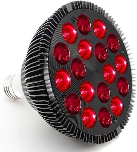 Lámpara de terapia de luz roja, 18 LED, 54 W, dispositivo combinado de luz infrarroja y roja para la salud de la cara y la piel, alivio del dolor
