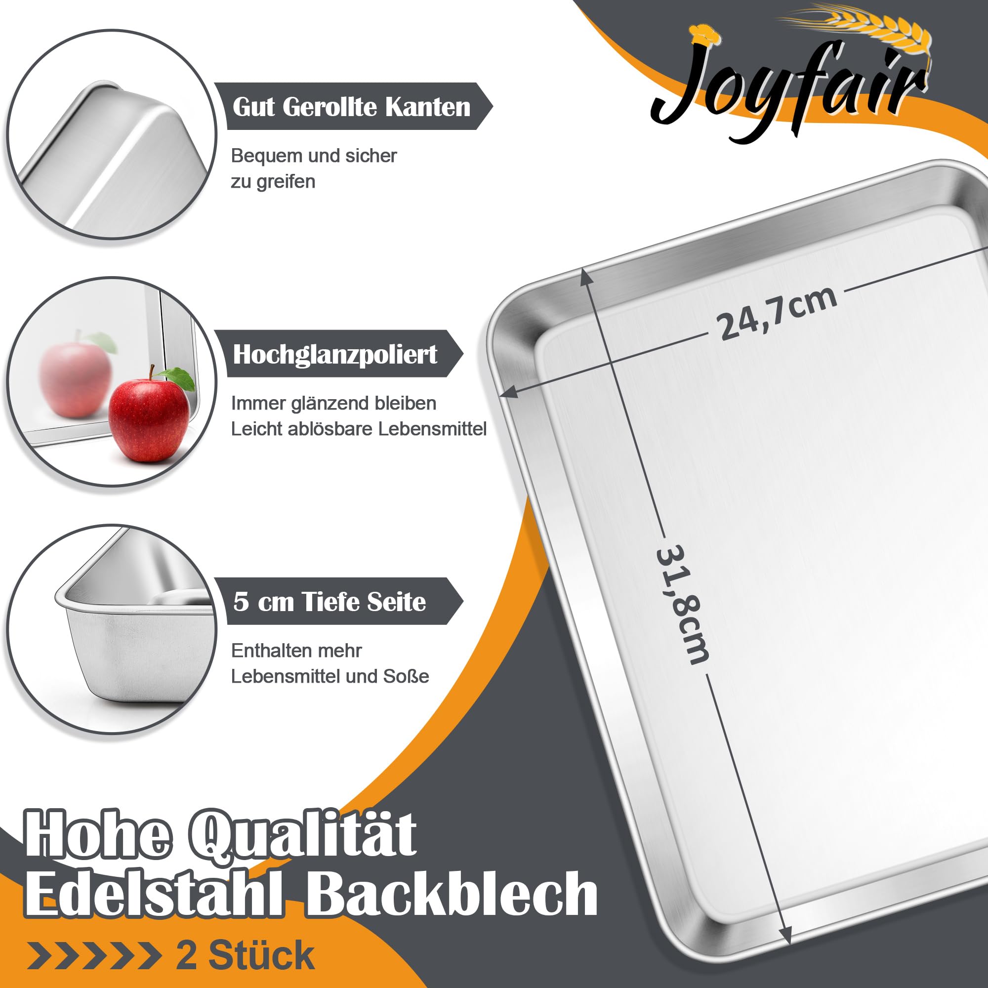 2 Teglie Forno Acciaio Inox Joyfair 23.7x17.8cm - Atossiche E Lavabili - Foto 5