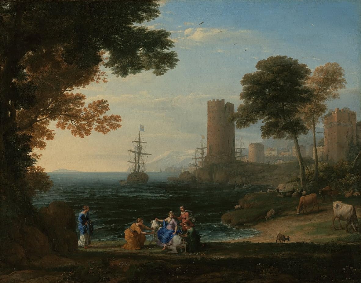 Cuadro abstracto de Claude Lorrain para decorar un salón elegante, 60x90cm 5
