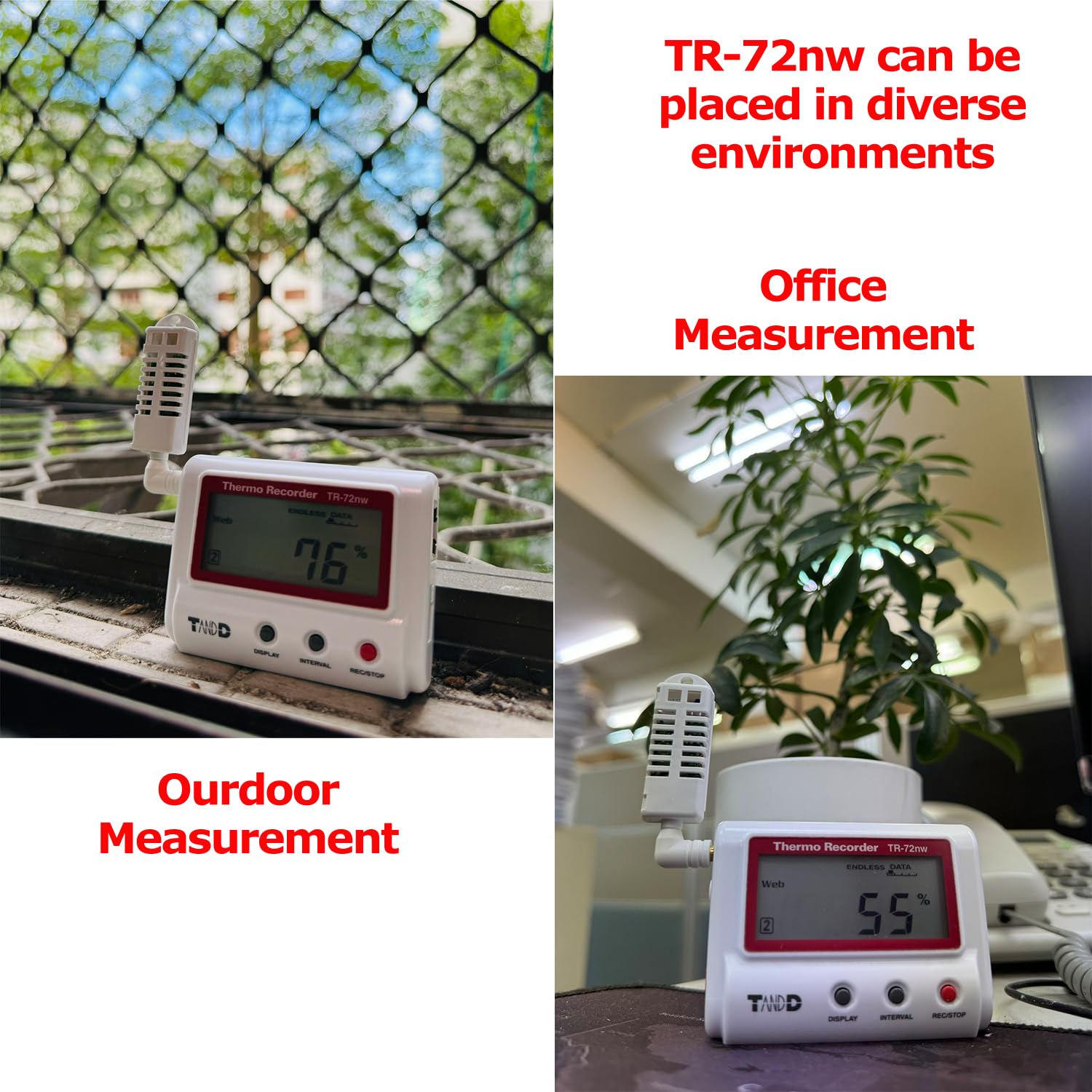 TECPEL TandD TR-72nw Wired LAN Humidity and Temperature Data