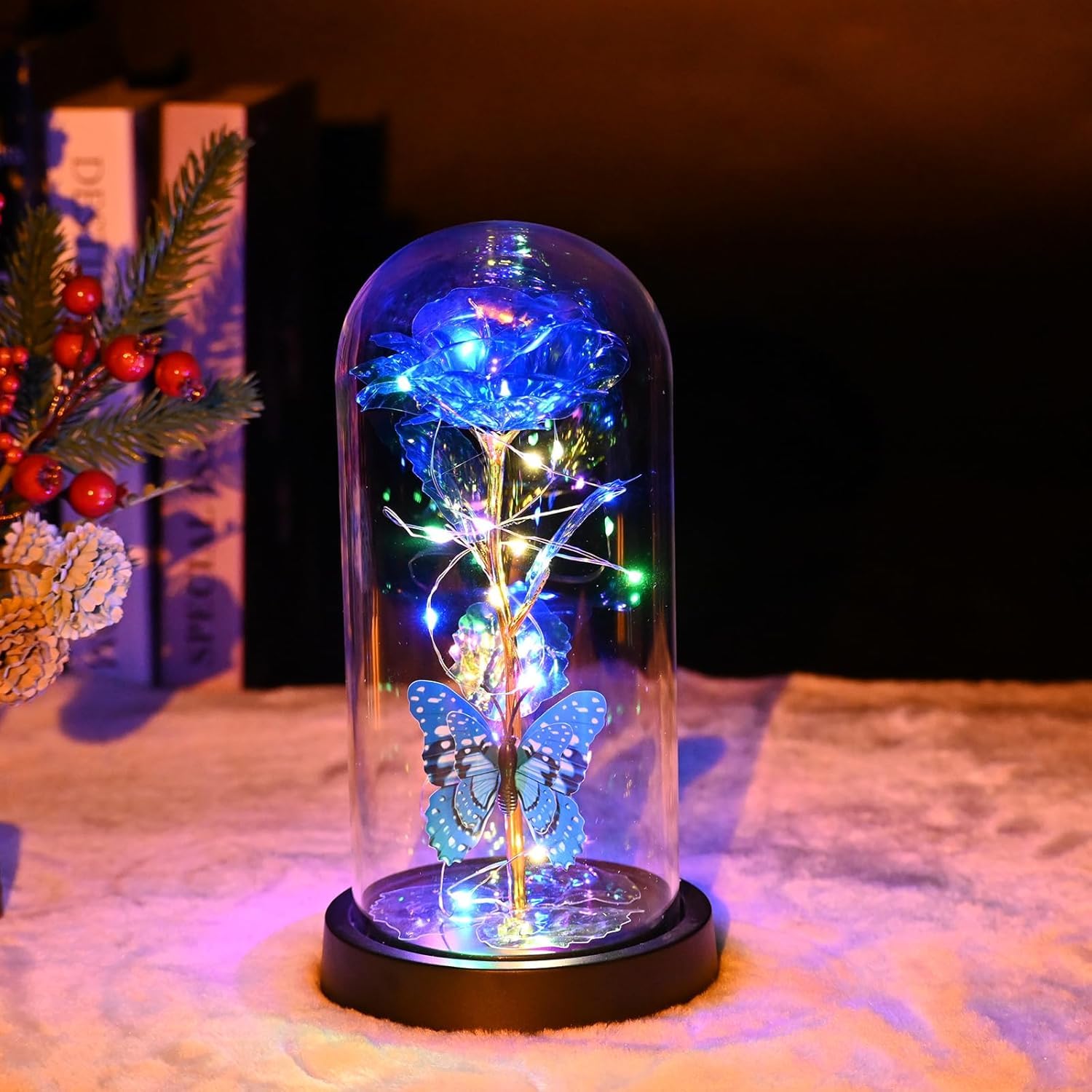 LADADA Valentines Day Gifts for Her,Valentines Day Flowers Gifts for Mom Women Girlfriend,Gifts for Women Rose Gifts Flowers for Women,Blue Butterfly,