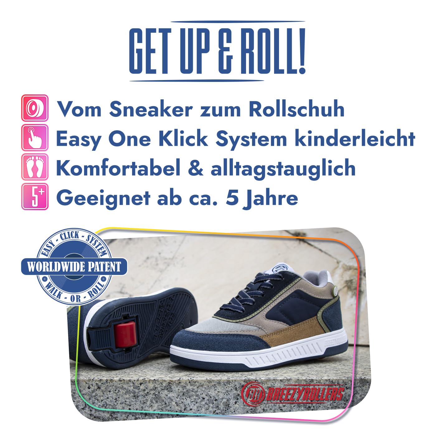 Breezy Rollers 2241901 Schuh mit Rollen Navy/Brown