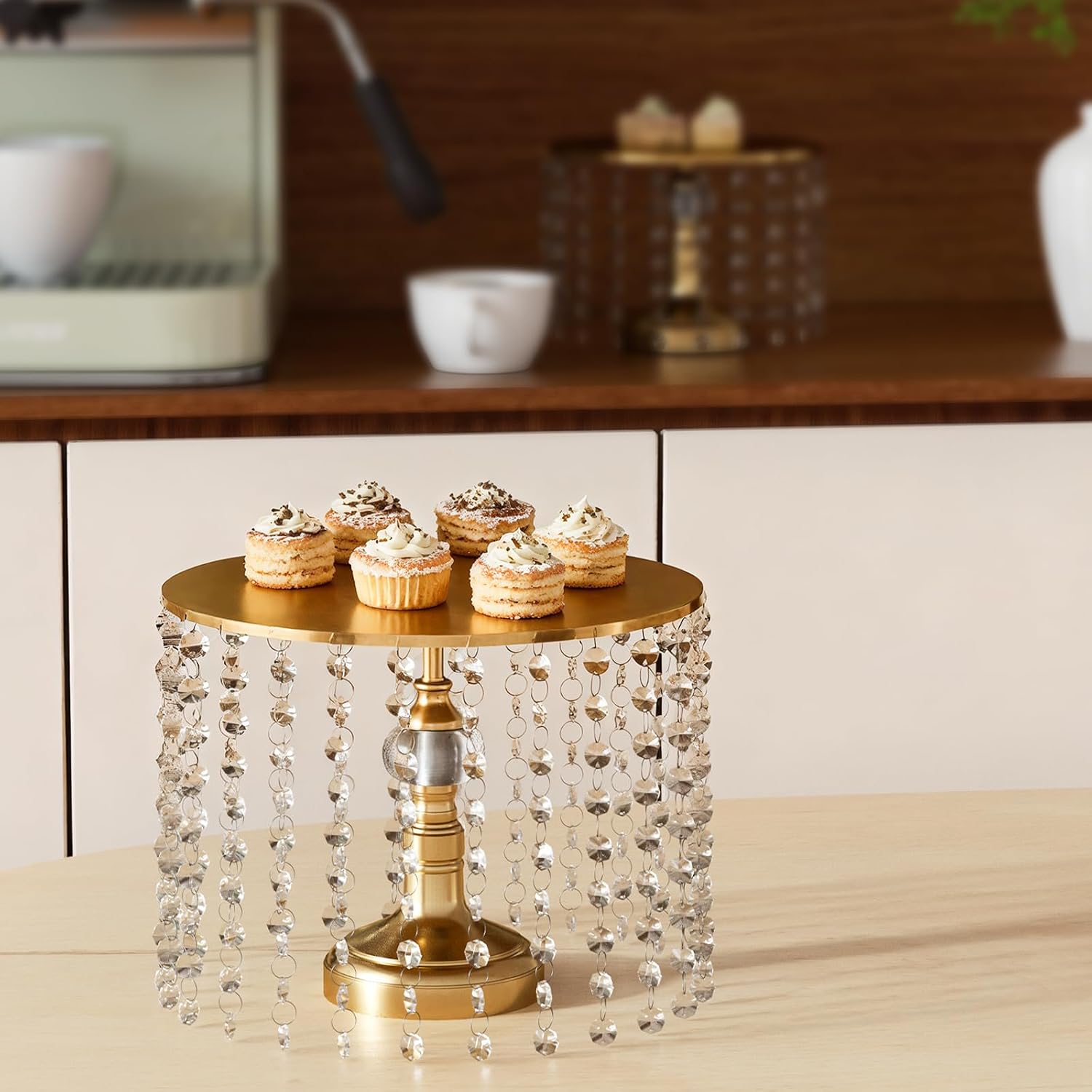 5-Piece Gold Tiered Cake Stand, Multi-Size Dessert Display Holder, Metal Cupcake Serving Stand, Elegant Table Decoration for Wedding Birthday Halloween Party Buffet Catering