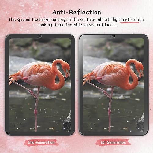 Vista 5 de bersem 2 Pack Paperfeel Screen Protector Compatible with iPad Mini 7 2024(A17 Pro)/iPad Mini 6 2021(8.3 inch), Matte PET Film for Drawing, Anti-Glare