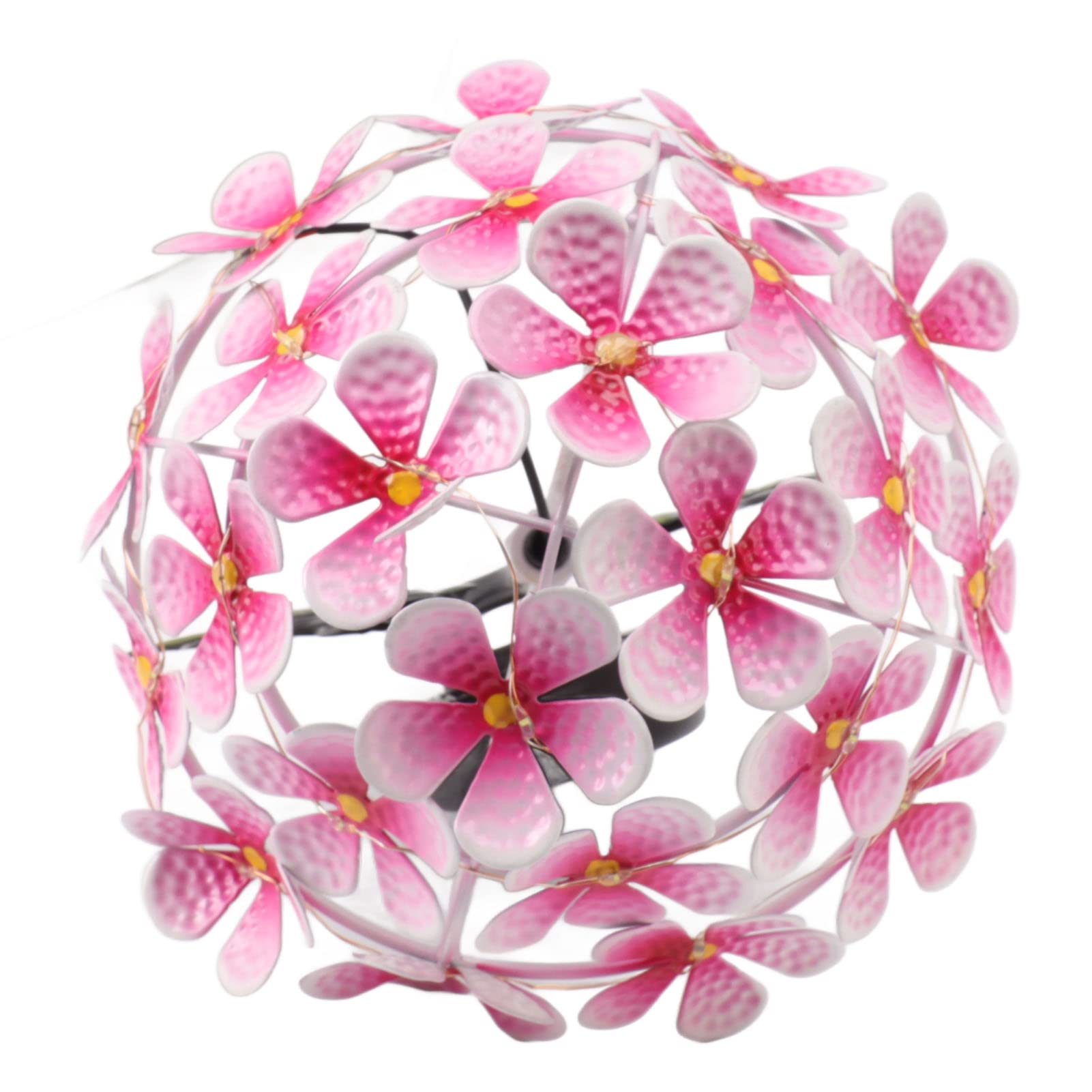 Focket Solar-Gartenleuchte, Wasserdicht, Kabellos, Eisen, Rostfrei, kein Verblassen, Solar-Blumenstecker, Hortensien-Wegeleuchte mit Eingebauter Batterie für Terrassenhof (PINK)