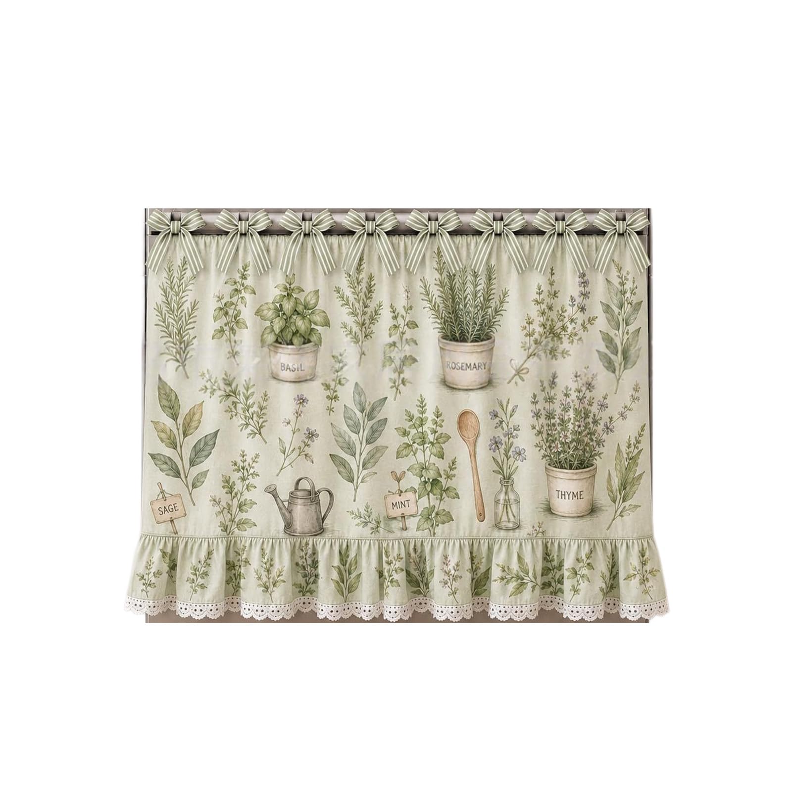 PANGBOER Polyester Kitchen Appliance Cover Over Skirt Curtain with Bowtie Closure and Rural Pattern for Home Decoration Stove Skirt Curtain