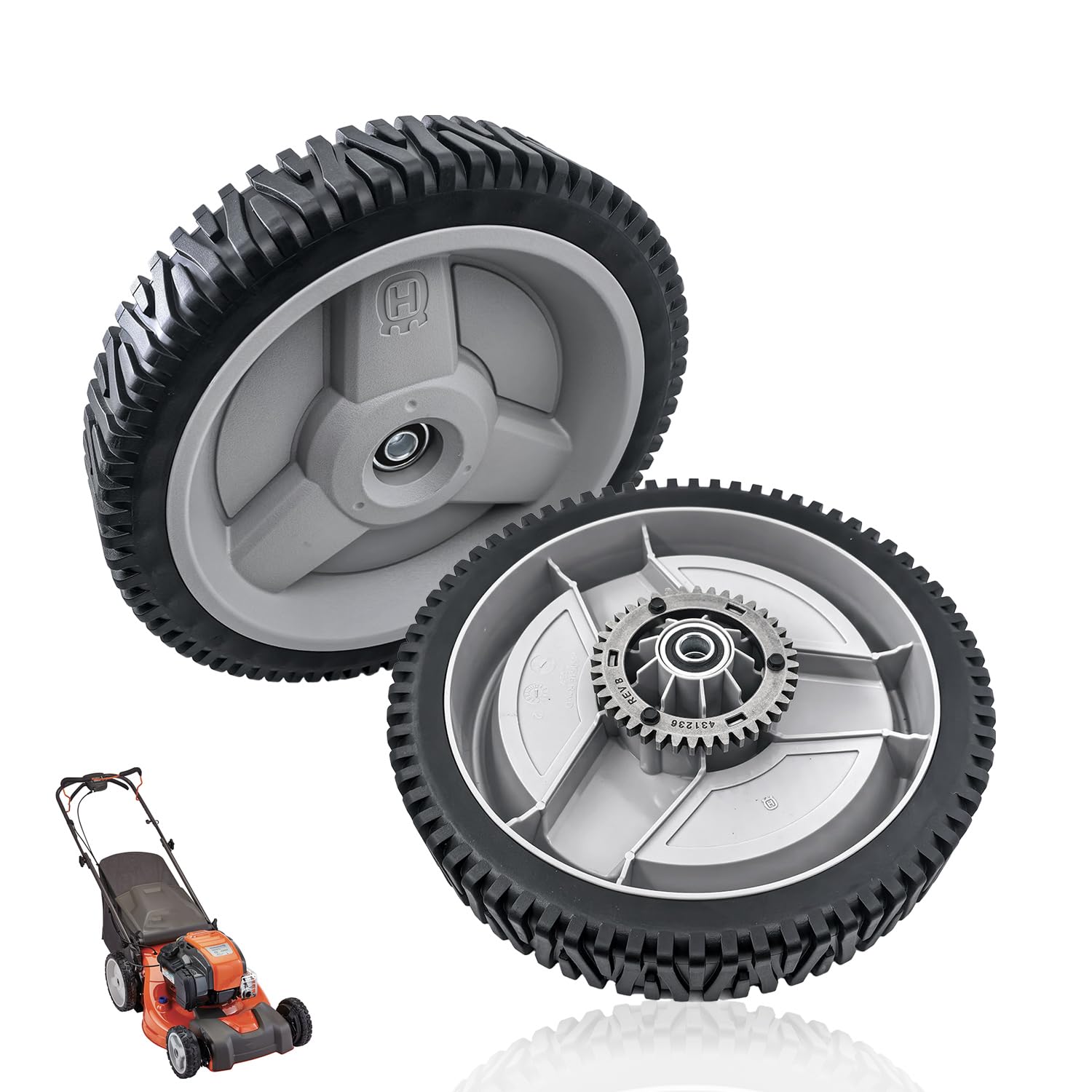 Photo 1 of 2pack 11-inch Lawnmower Walk-Behind Mowers Wheels Replacement for Husqvarna 585265603 fits HU700H LC221RH HD800HW HU800H