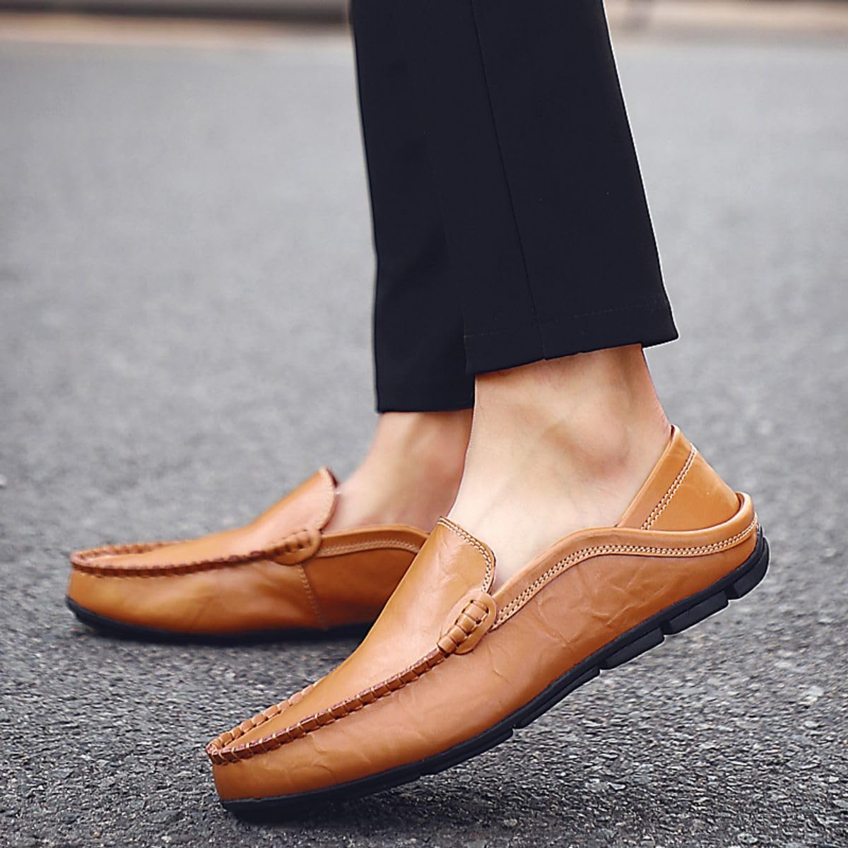 Mocasines de Hombre Mocasines Zapatos Hechos a Mano de Cuero Slip On Driving Business Shoes