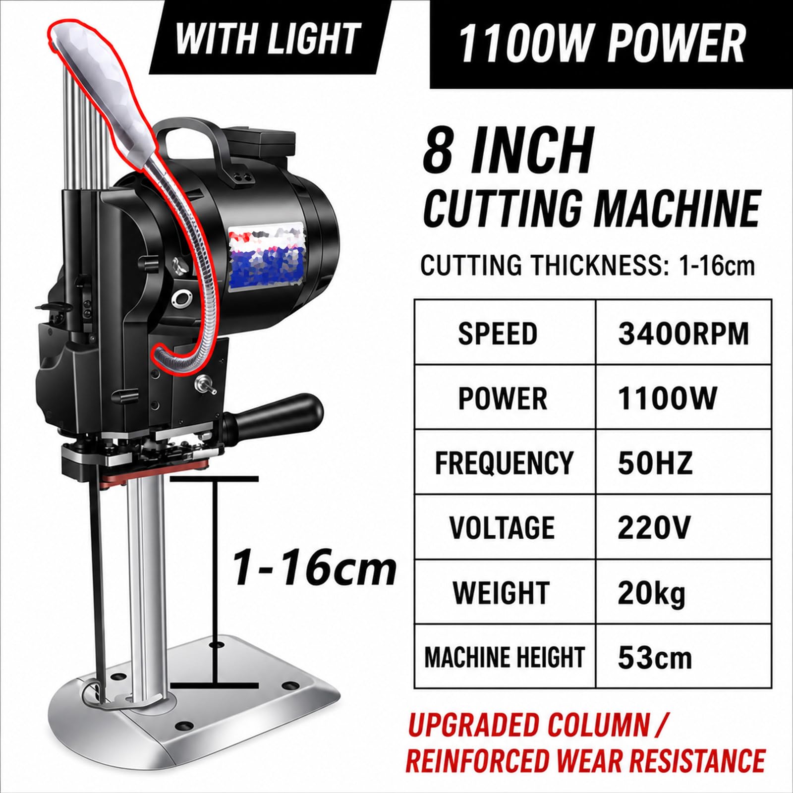 Tagliatrice Elettrica Verticale per Tessuti, Lama Affilatrice Automatica 8IN