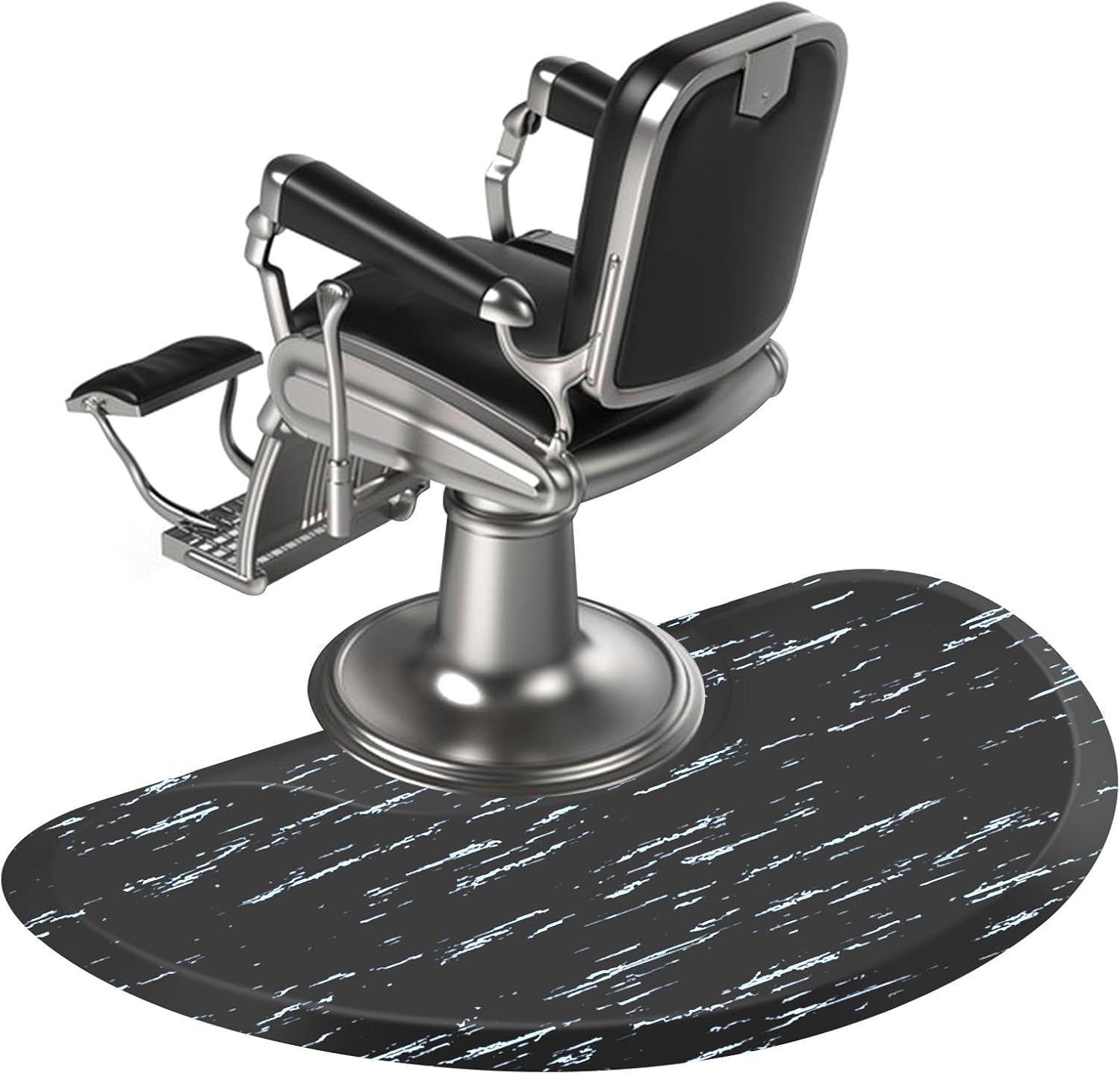 3ft. x 5ft. Salon Floor Mat, Lorvain Anti Fatigue Barber Shop Chair Mat for Circle Chair Base Hair Stylist Beauty Floor Mats Thick Half Round Office Comfort Floor Mat for Salon & Barber (Marble)