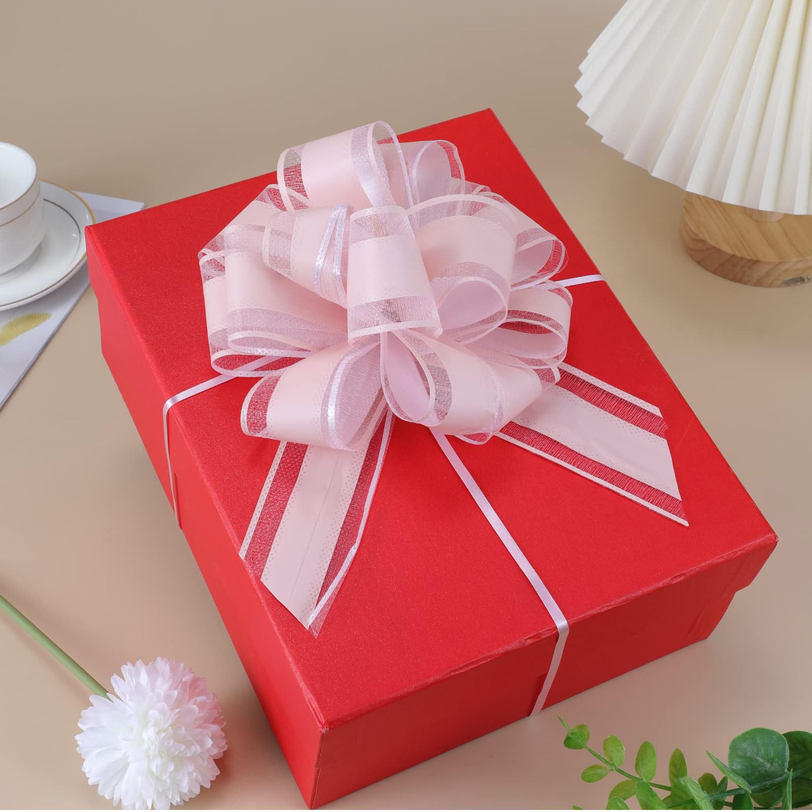 Lilbitty 5 pièces grand nœud cadeau en forme de tire-bouchon, Rose, L