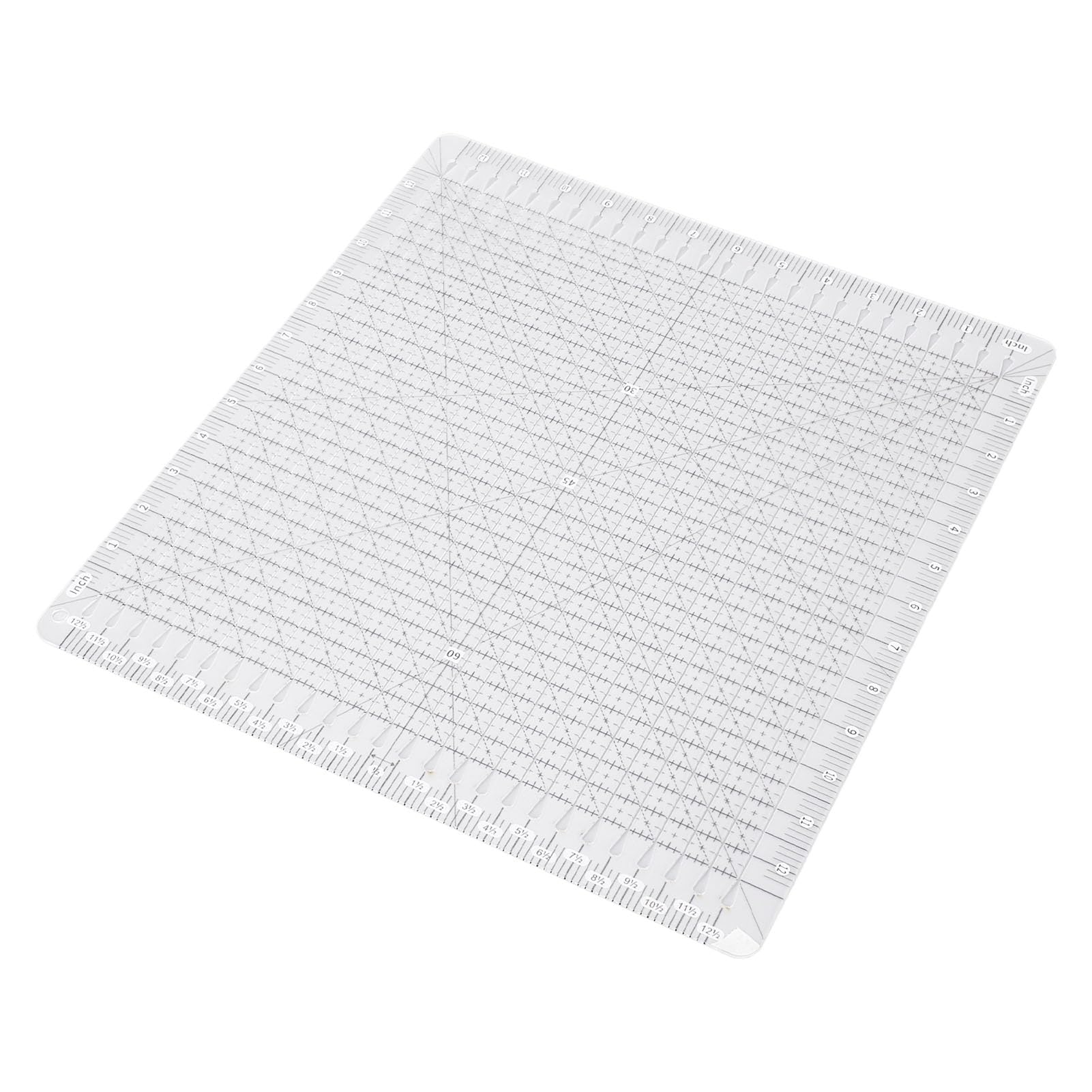 Eujgoov Righello per Quilting con Intaglio in Acrilico 12, 5x12, 5 Pollici Modello per Taglio Preciso del Tessuto, Cucito, Patchwork, Lavorazione Artigianale