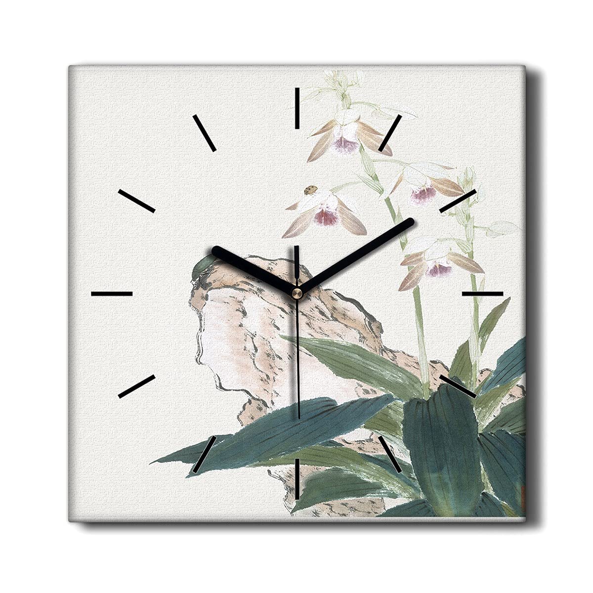 Horloge murale toile sans tic-tac 30x30cm pour un sommeil calme